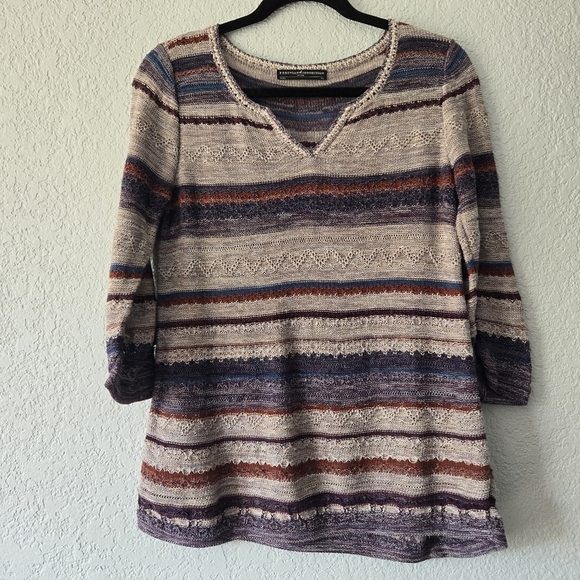 Peruvian connection XS Bundle of 2 Long Sleeve Cotton Knit Tops - Picture 9 of 9